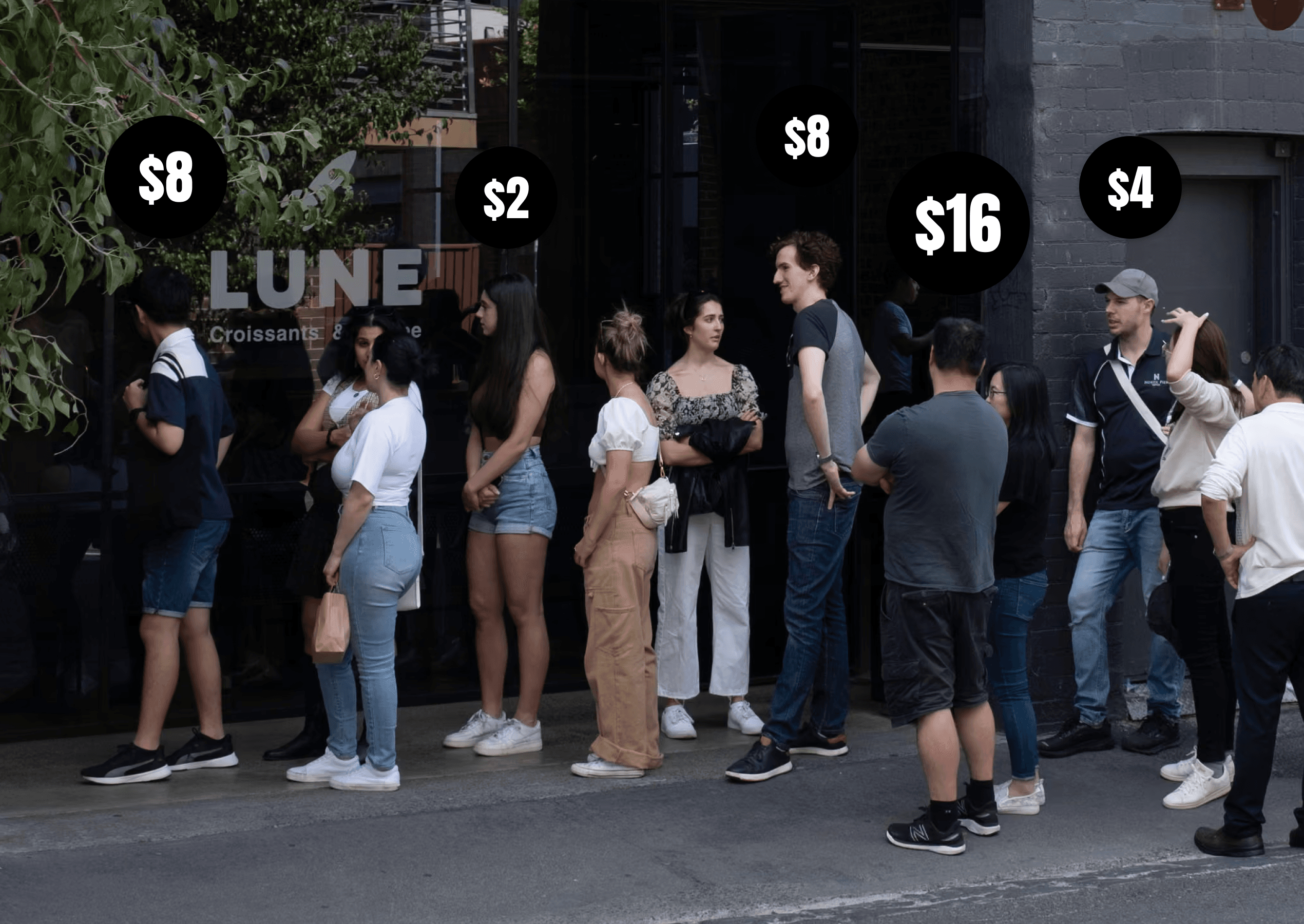 Givee community network interface showing tap-to-donate placements